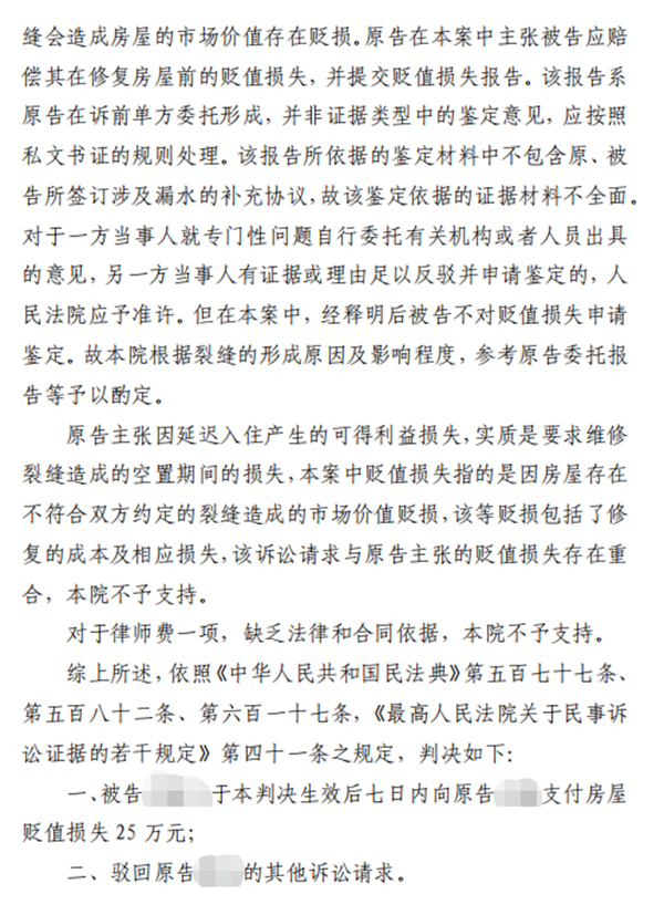 胜诉案例 | 二手房存在质(zhì)量问题，中(zhōng)恒信马晓雅律师成功代理(lǐ)当事人索赔