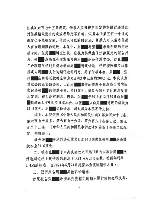中(zhōng)恒信胜诉 | 以借款投资為(wèi)由拒绝还款，张梓轩、马晓雅律师帮助当事人胜诉，判决被告限期返还